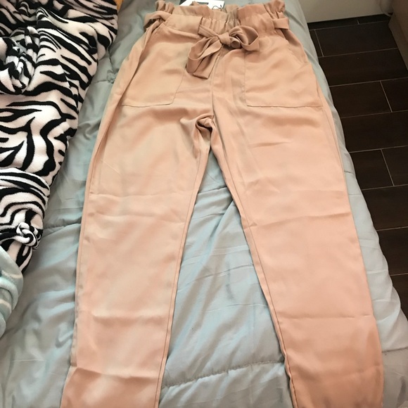 high waisted tie work pants